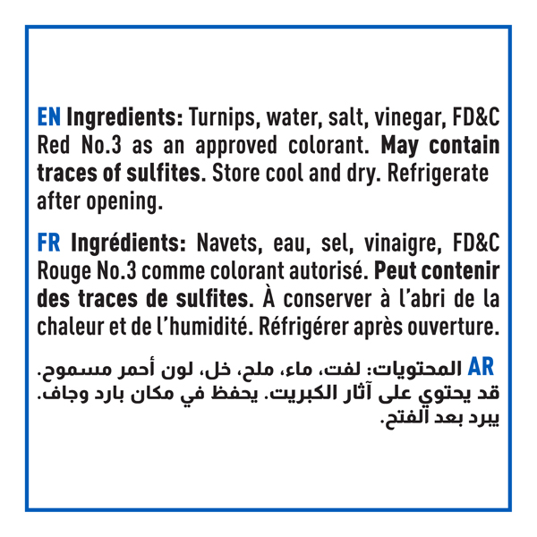 Pickled Turnips Sliced